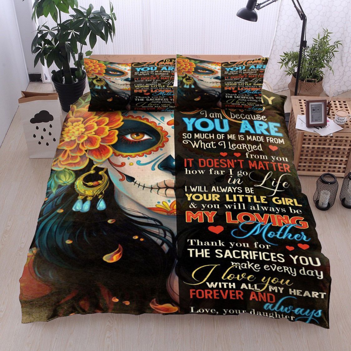 Artist Tattoo Girl Family To My Mom Love Your Daughter Bedding Set
