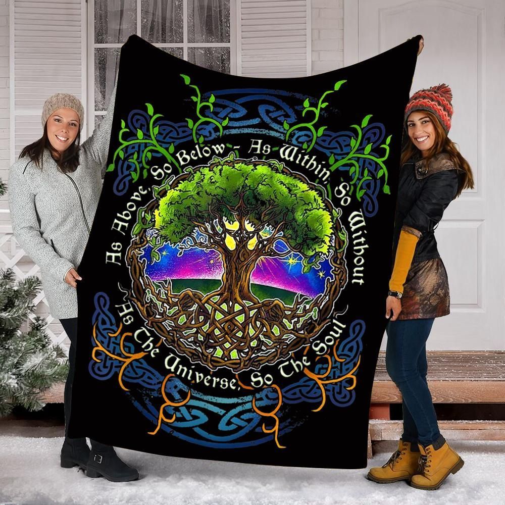 As Above So Below, As The Universe So The Soul Sherpa Fleece Blanket