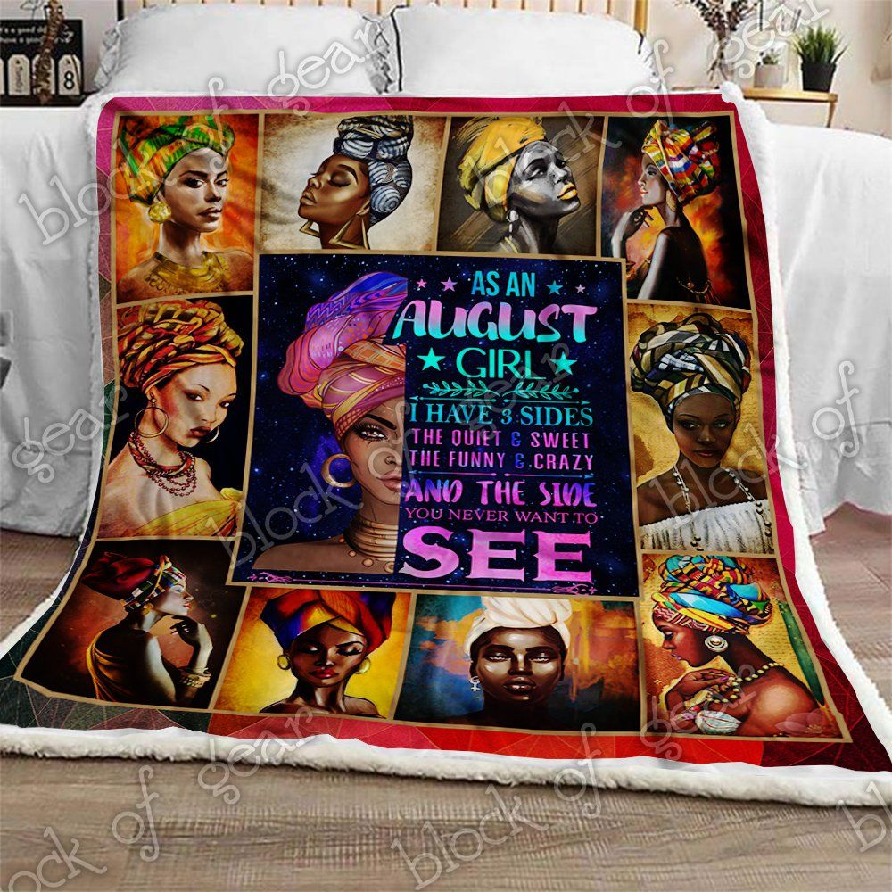 As An August Girl Black Women Sherpa Fleece Blanket