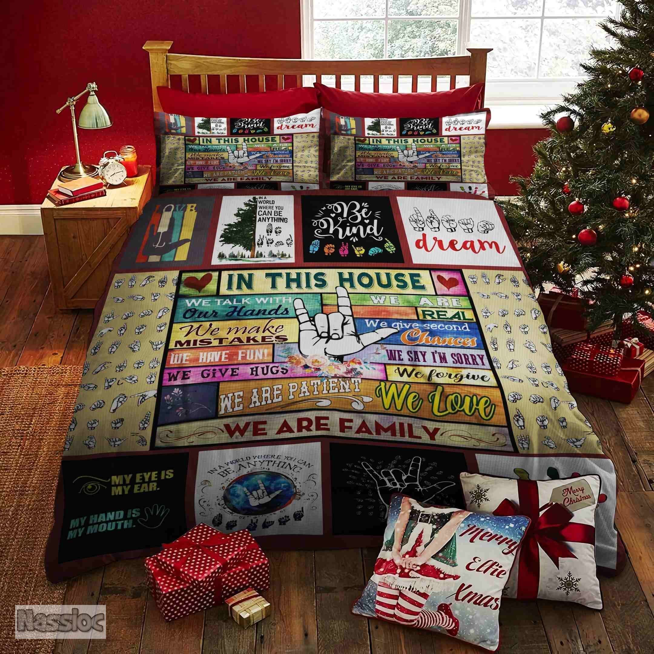 Asl Sign Language Bedding Set