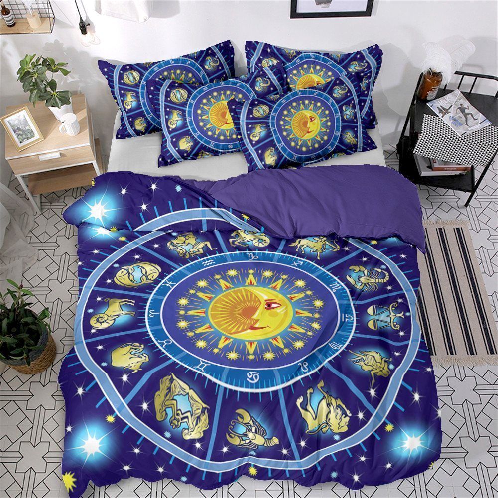 Astrology Cotton Bed Sheets Spread Comforter Bedding Set