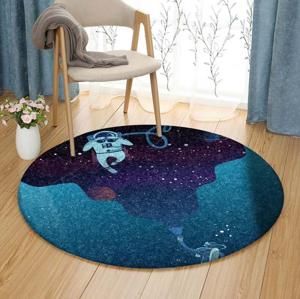 Astronaut And Scuba Diving Round Carpet