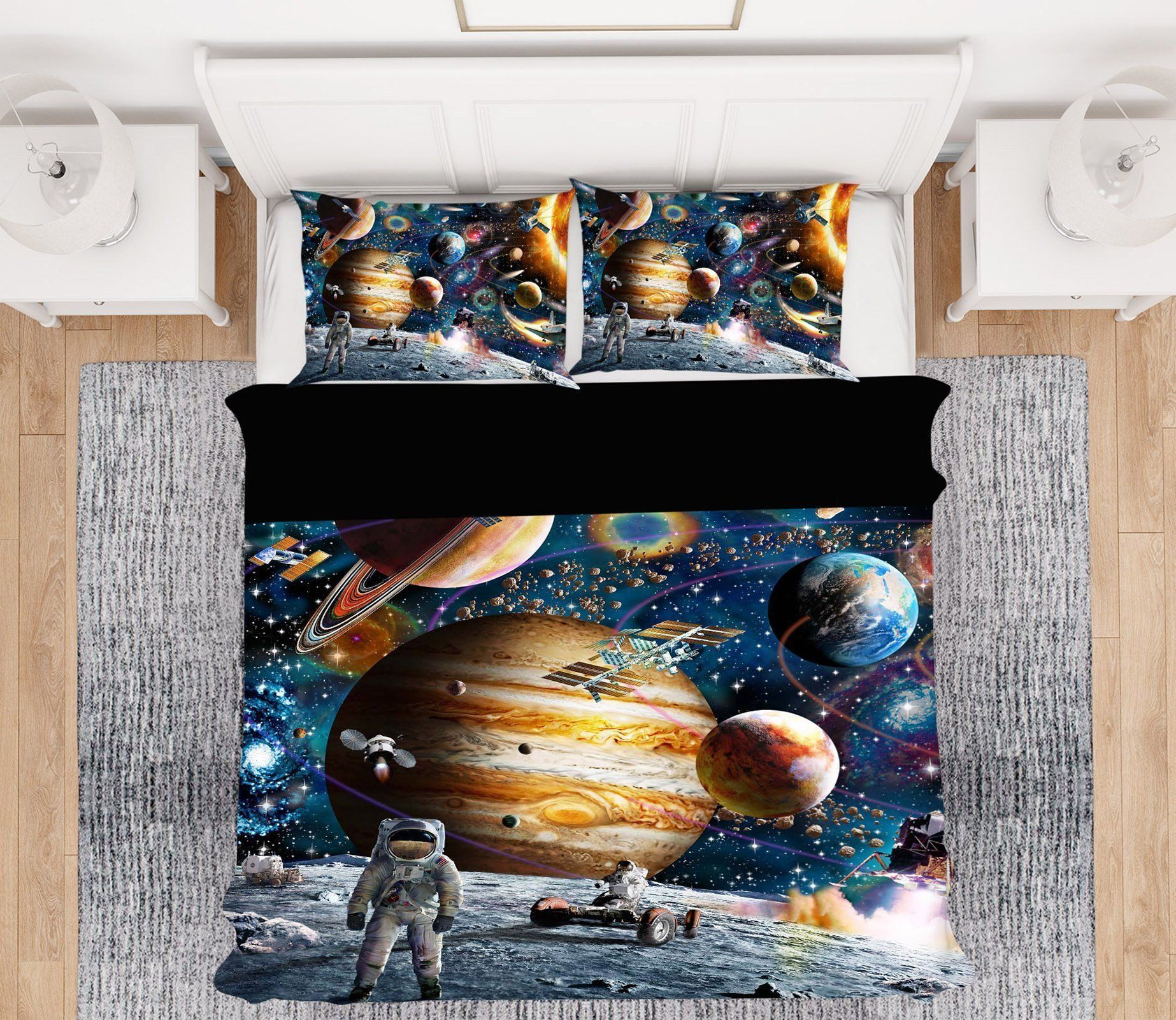 Astronaut Color Planet Bedding Set