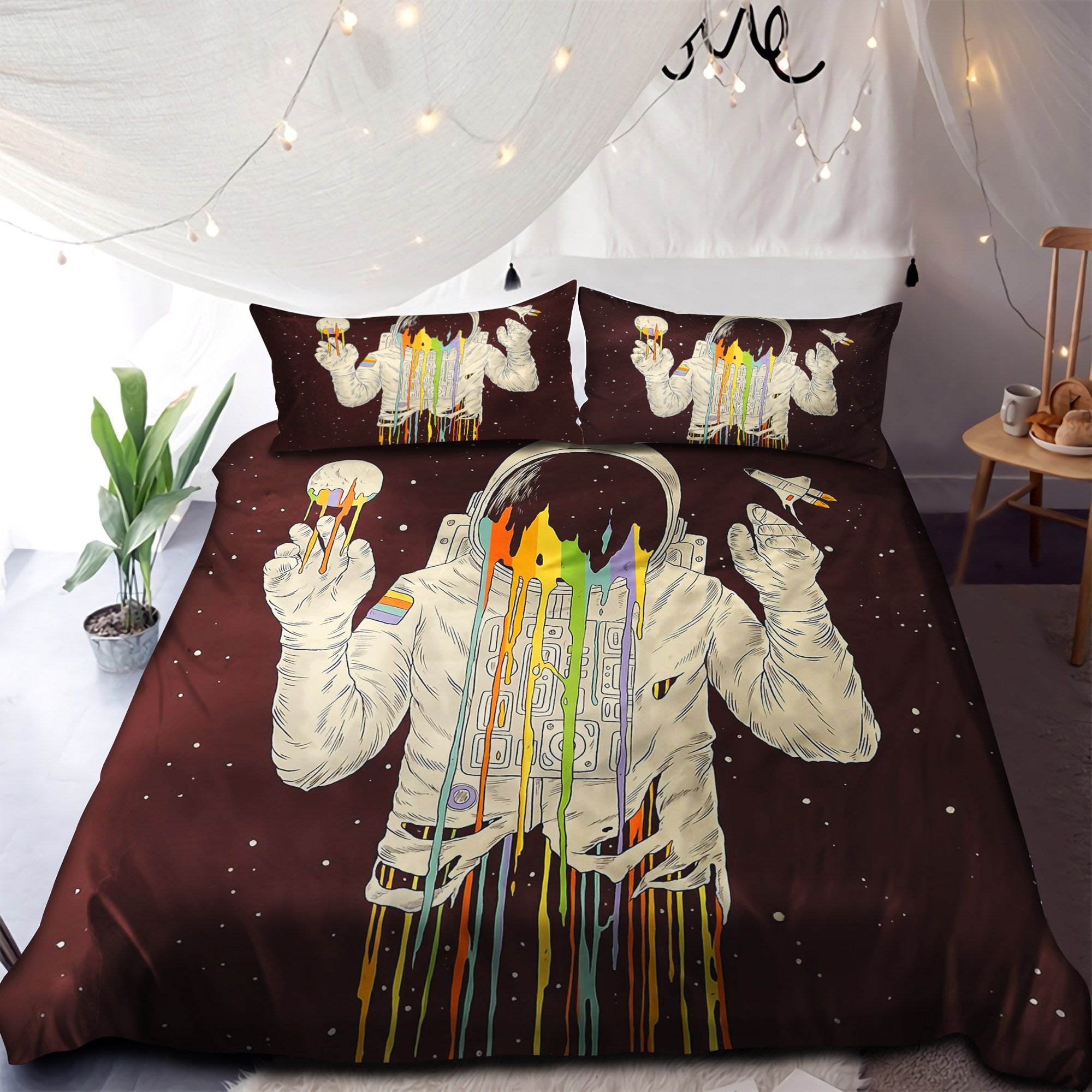 Astronaut Water Color Bedding Set