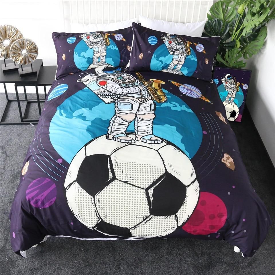 Astronaut With Football Bedding Set