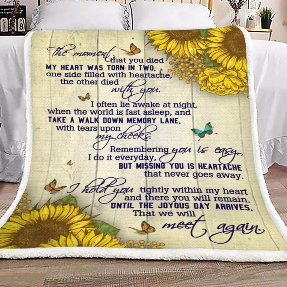 At The Moment That You Died Sunflower Sherpa Fleece Blanket