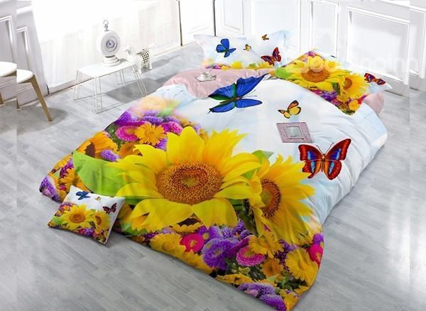 Attractive Sunflower Bedding Set