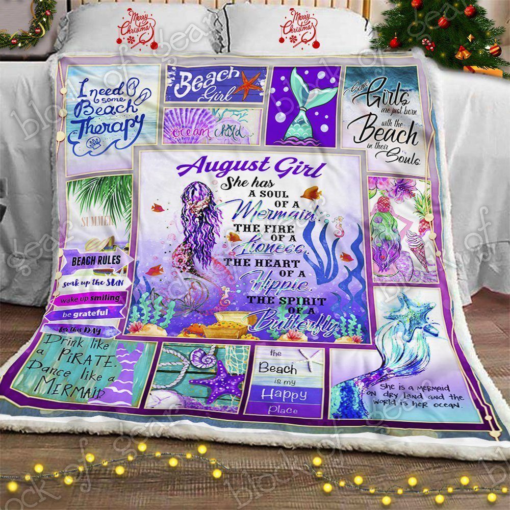 August Girl A Soul Of A Mermaid Sherpa Fleece Blanket