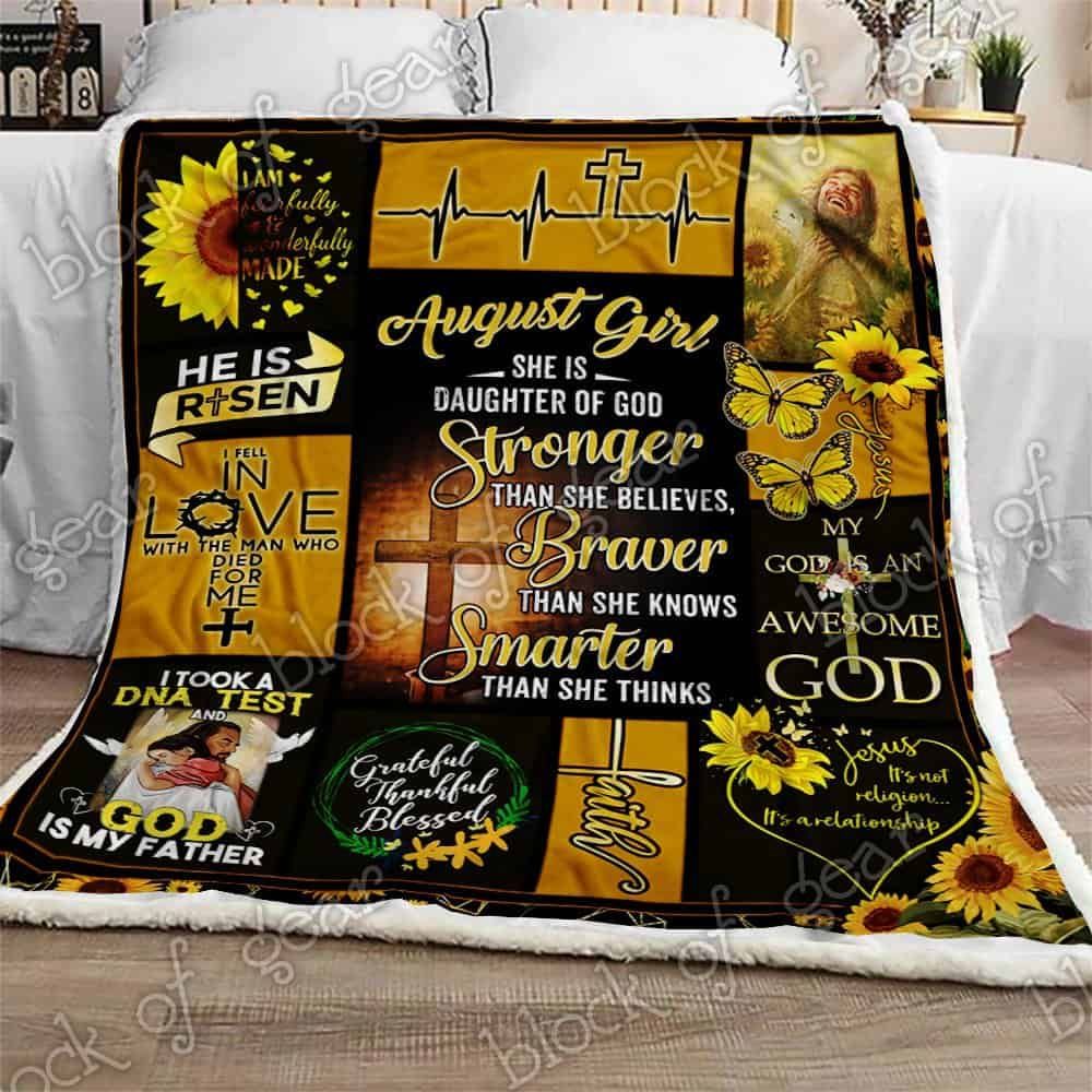 August Girl Daughter Of God Fleece Blanket
