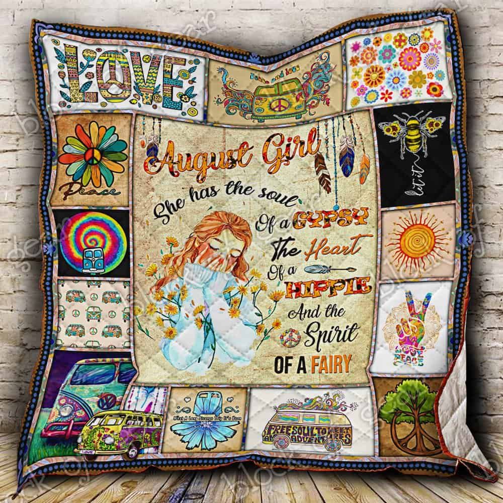August Girl Hippie CL19100045MDQ Quilt Blanket