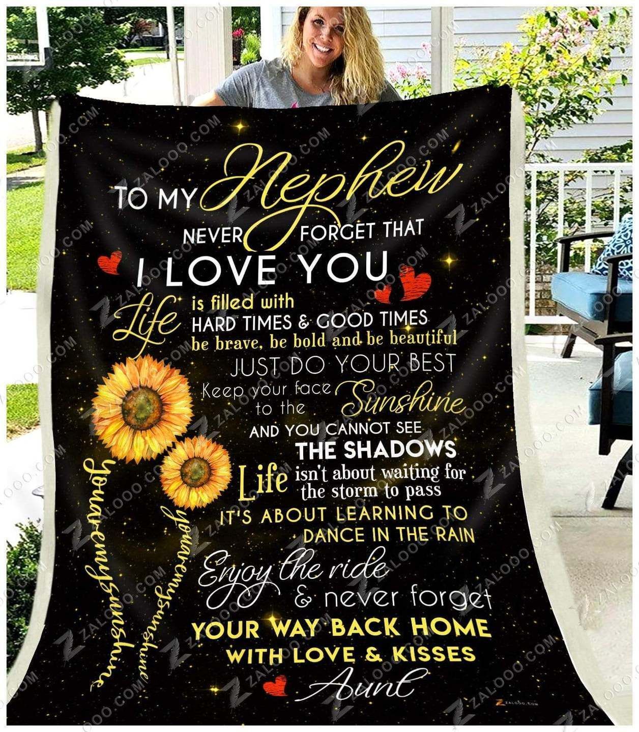 Aunt Nephew You Are My Sunshine Sherpa Fleece Blanket