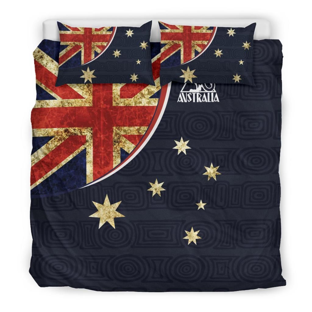 Australia Duvet Cover Set Flag Vintage