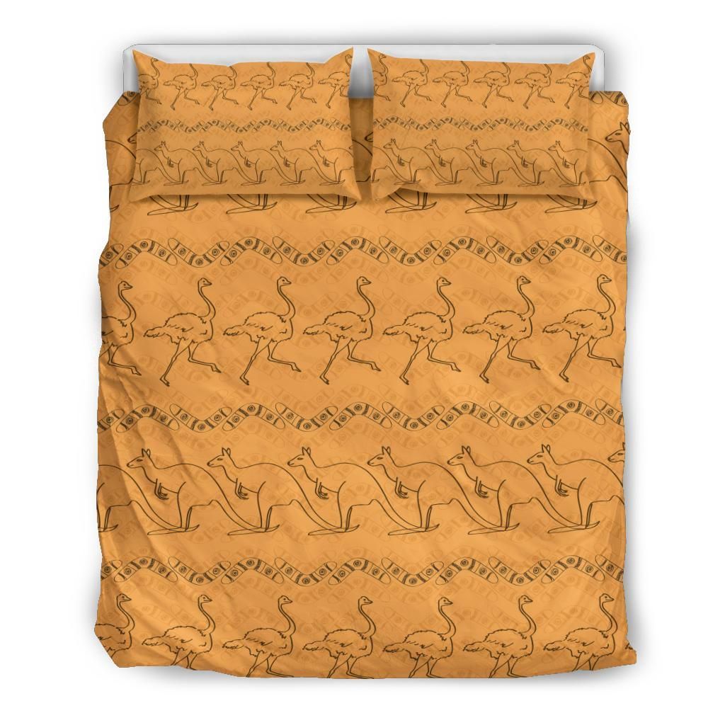 Australia Duvet Cover Set Kangaroo And Ostrich