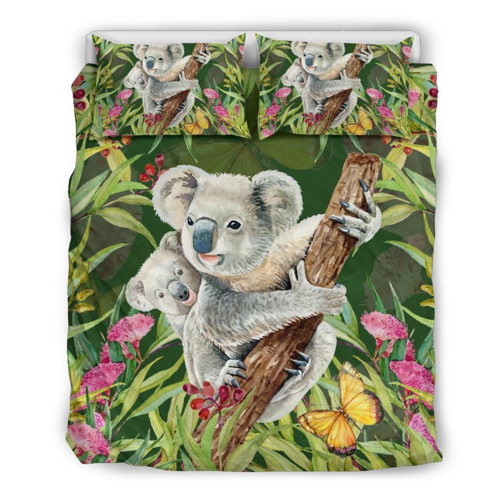 Australia Duvet Cover Set Koala With Eucalyptus Tree