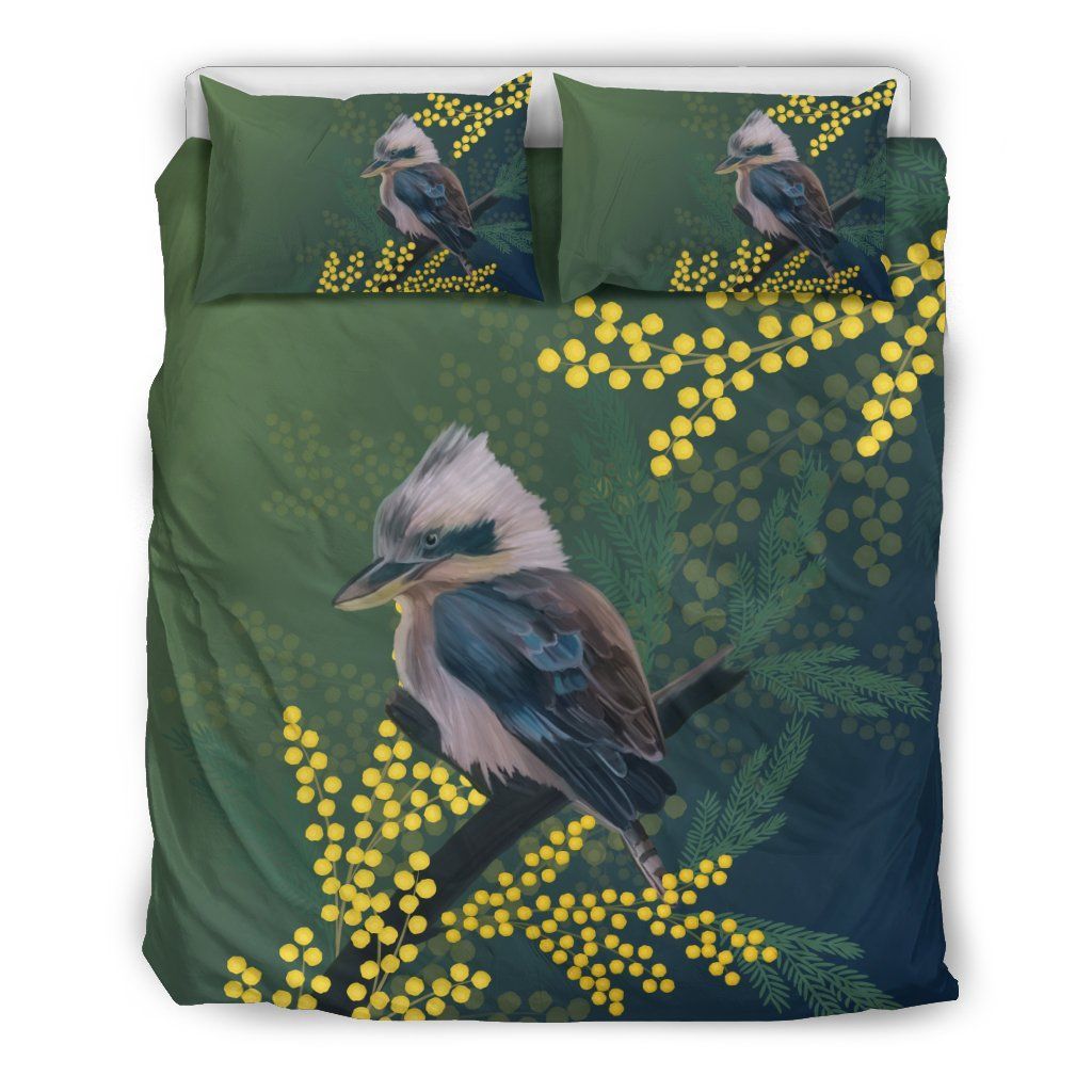 Australia Duvet Cover Set Kookaburra And Mimosa Flower