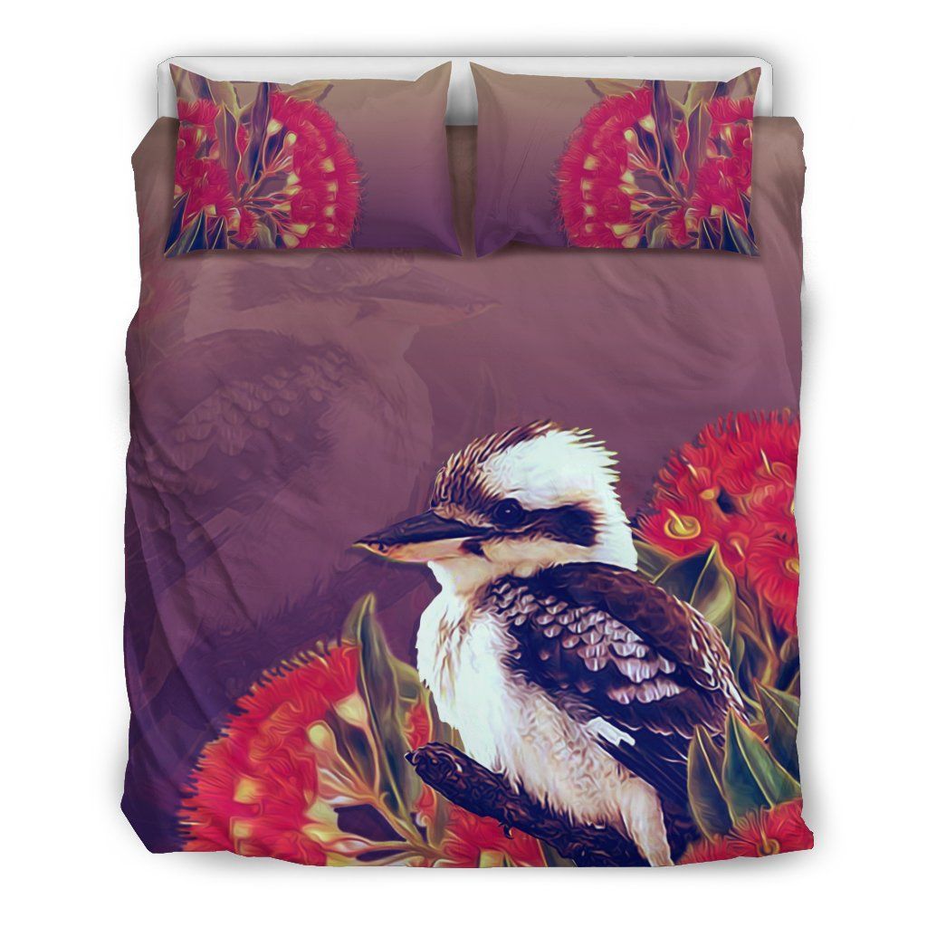 Australia Duvet Cover Set Kookaburra And Waratah Flower