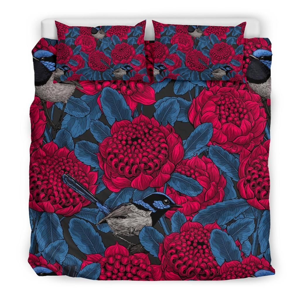 Australia Duvet Cover Set Kookaburra In Waratah