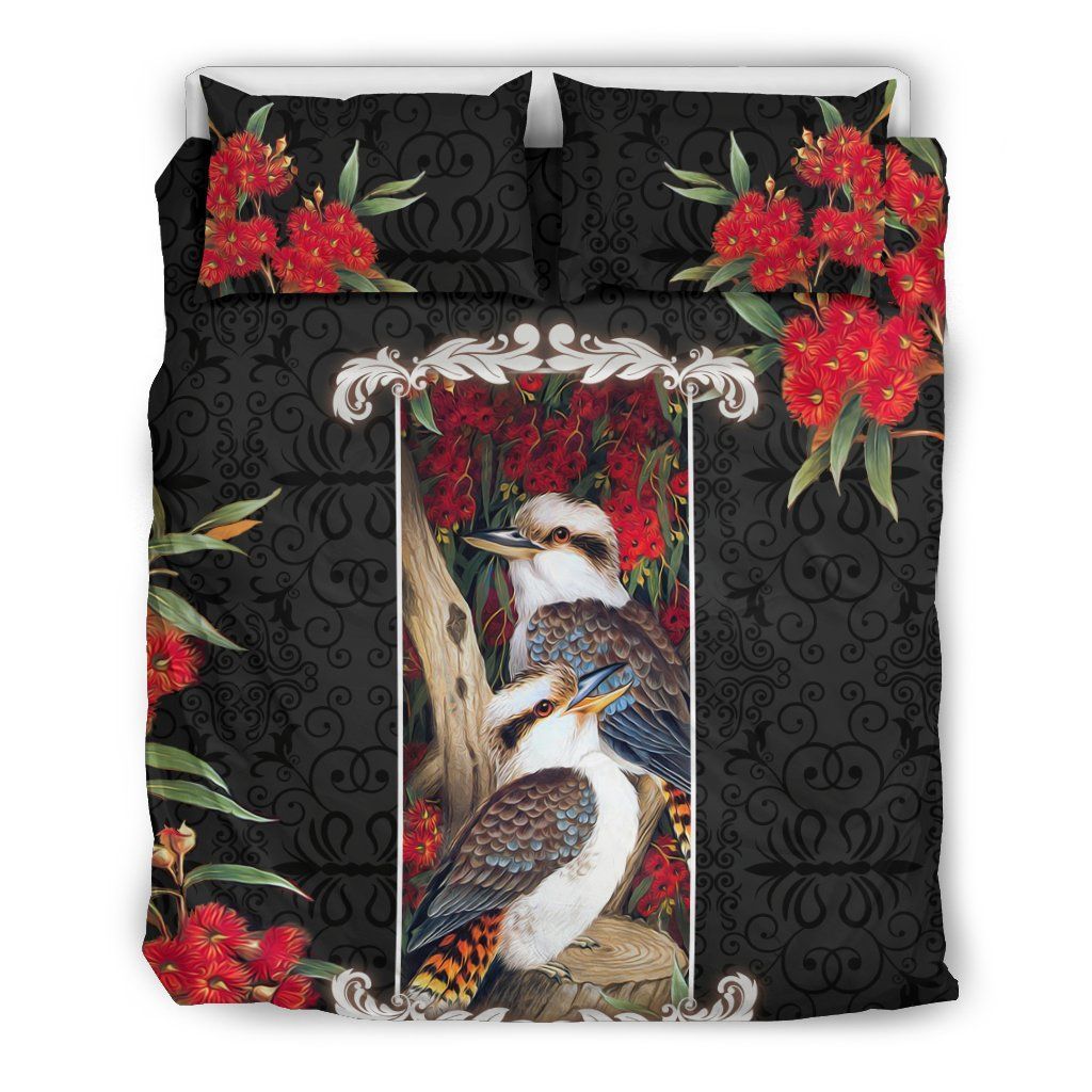 Australia Duvet Cover Set Kookaburra With Waratah Flowers