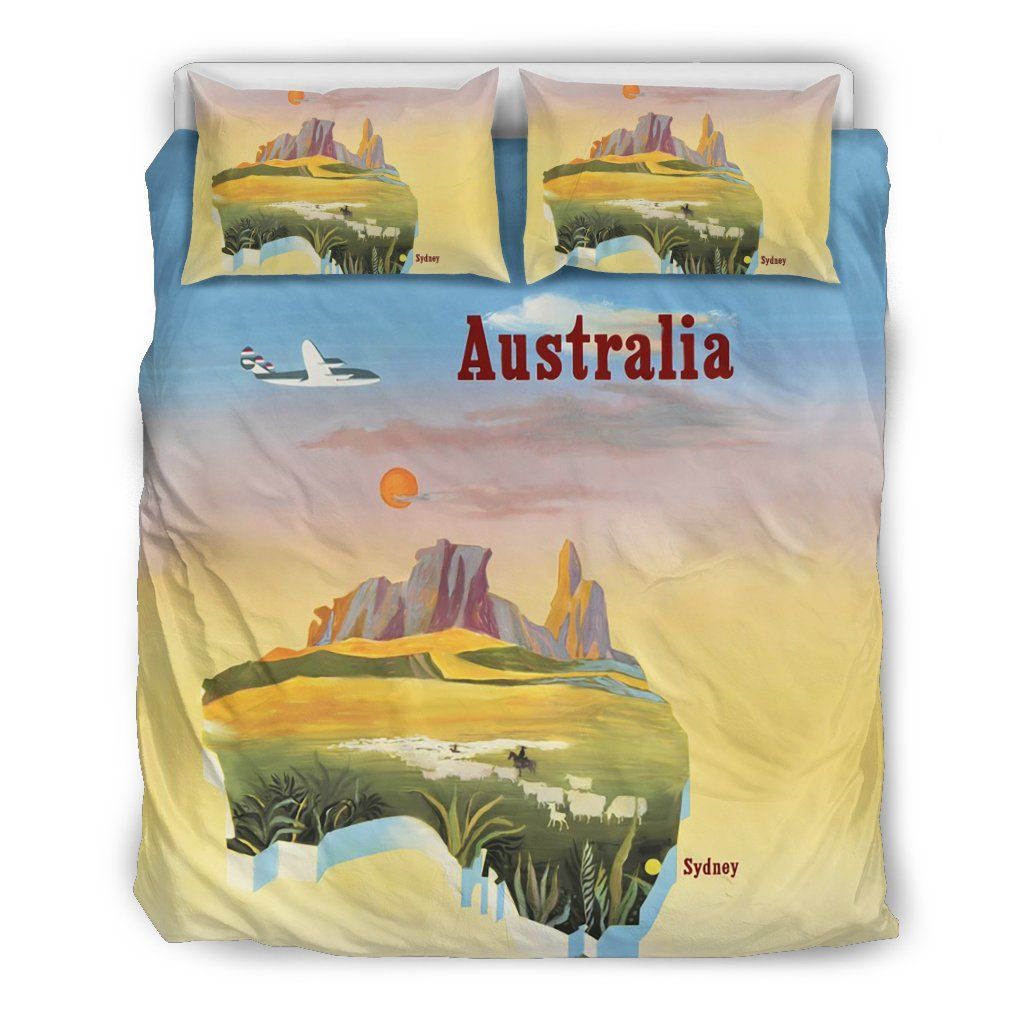 Australia Duvet Cover Set Map Poster