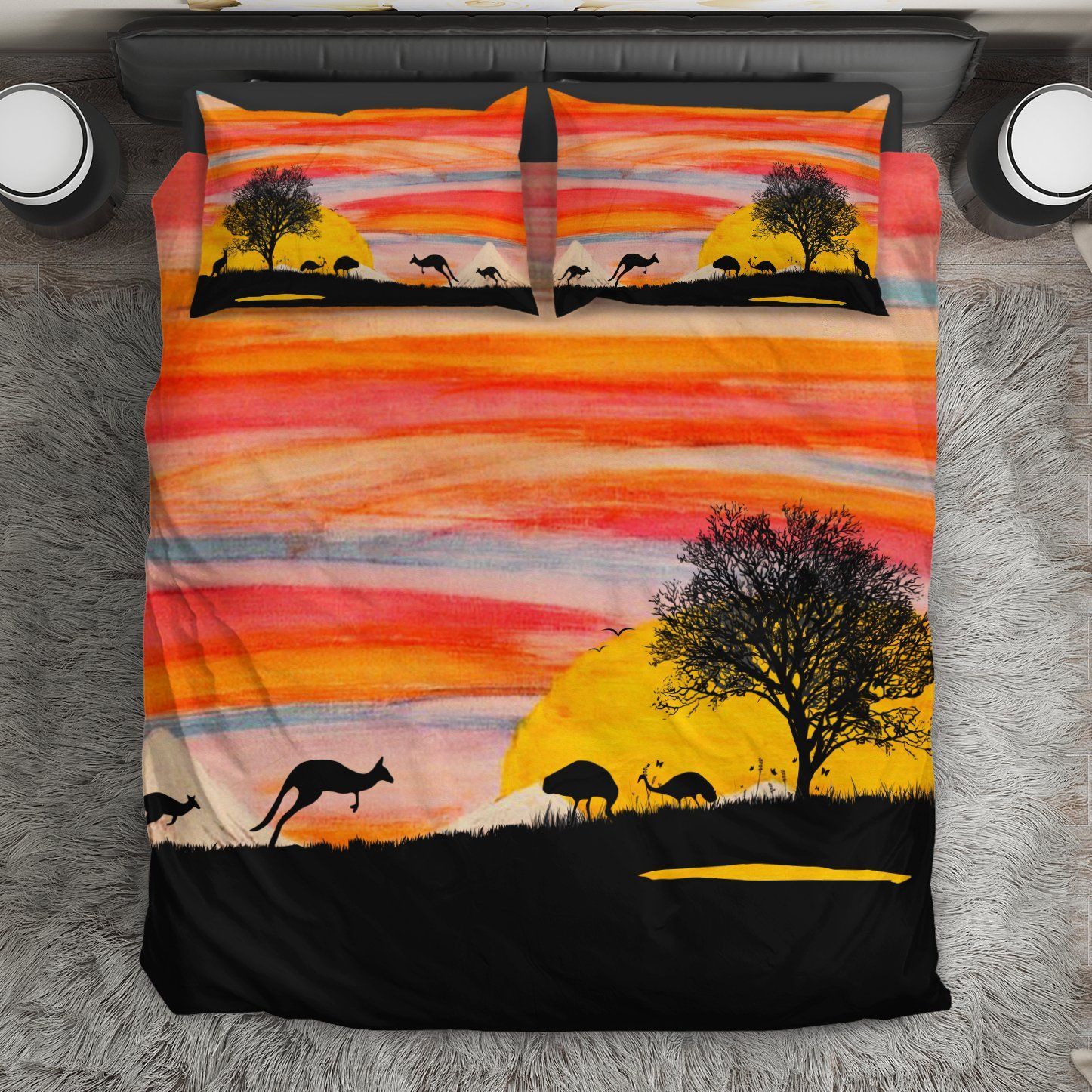 Australia Duvet Cover Set Painting Sunset Th0