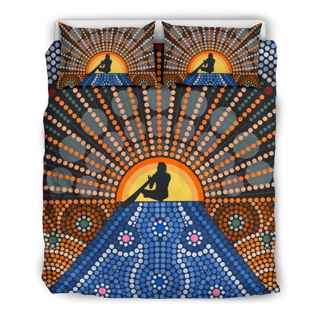 Australia Duvet Cover Set The Man Playing Didgeridoo
