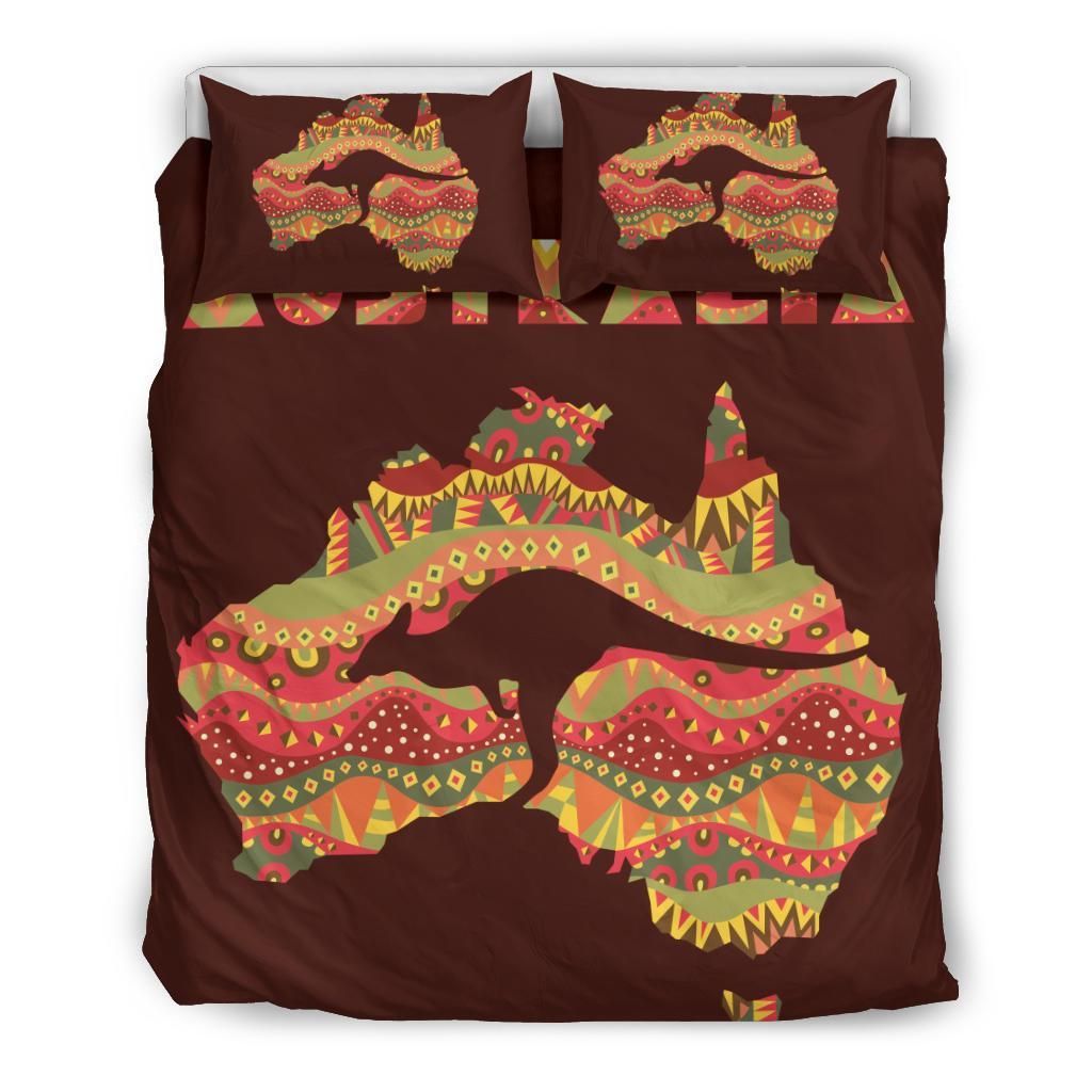 Australia Kangaroo Duvet Cover Set Australia Pattern And Map