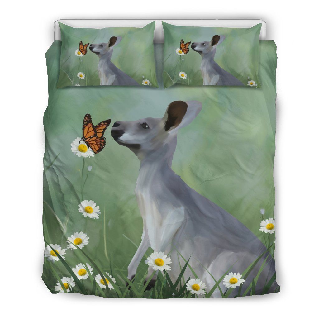 Australia Kangaroo Duvet Cover Set Butterfly