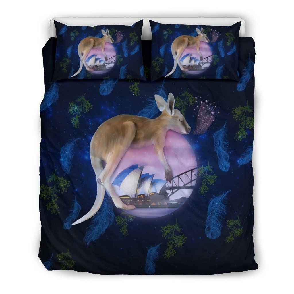 Australia Kangaroo Duvet Cover Set Dreaming Kangaroo