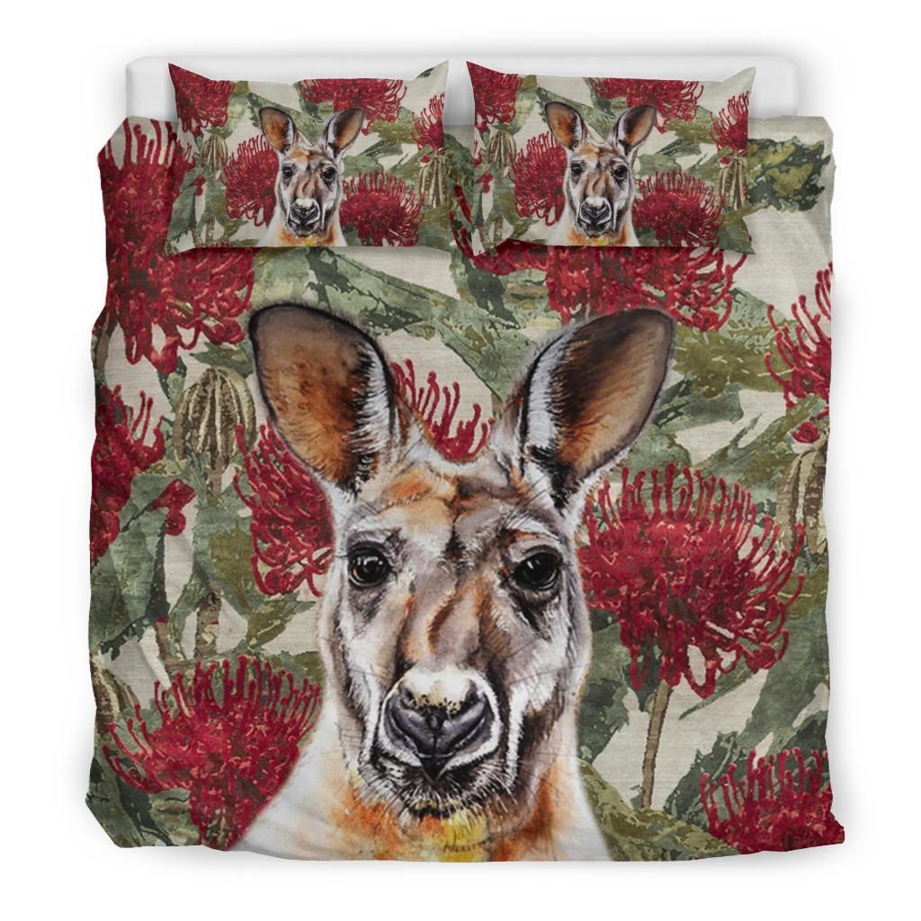 Australia Kangaroo Duvet Cover Set In Waratah