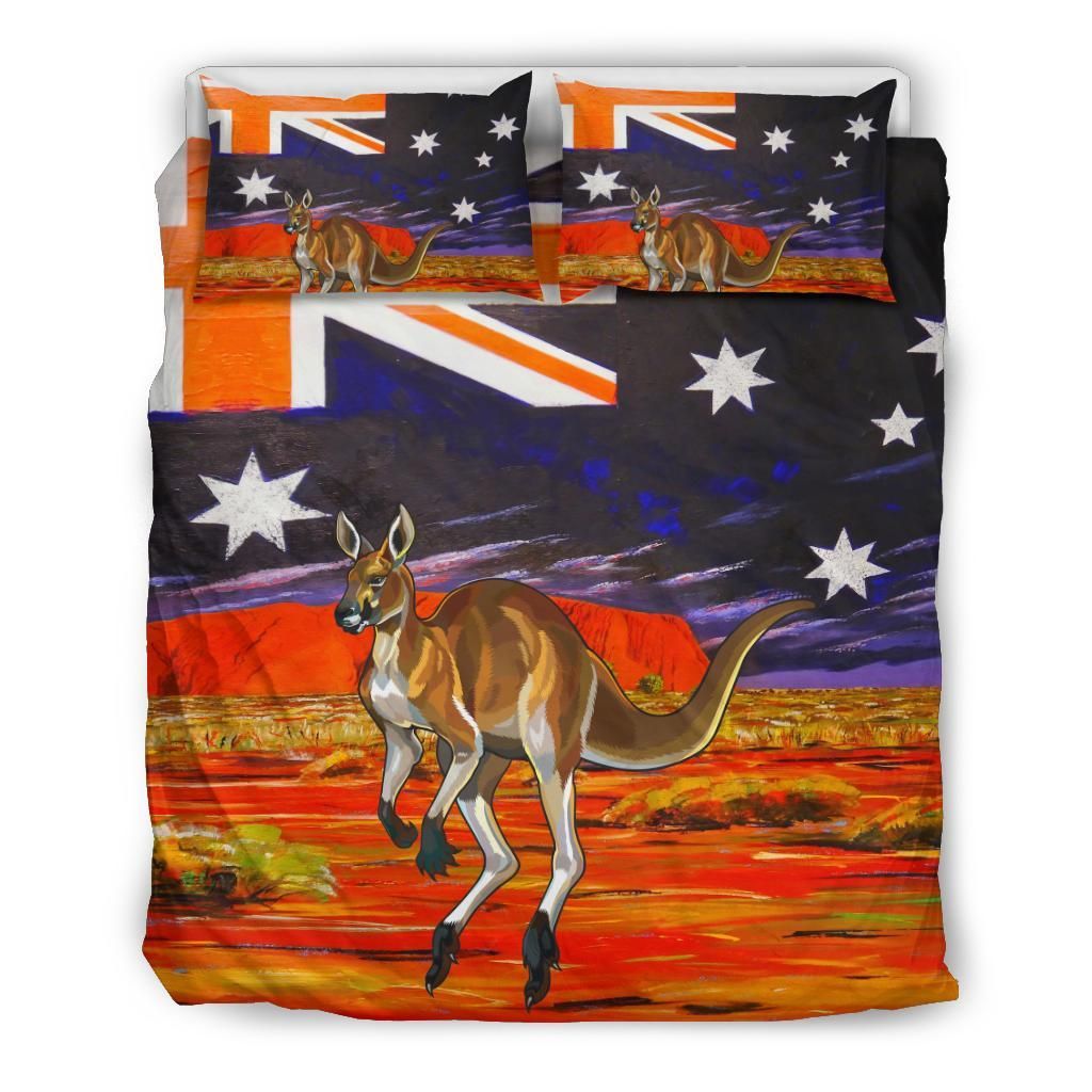 Australia Kangaroo Duvet Cover Set Uluru