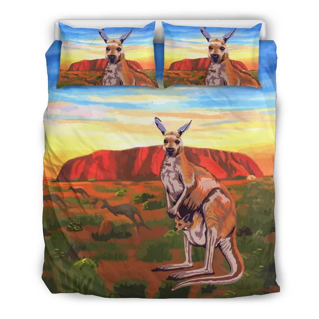 Australia Kangaroo Duvet Cover Set Uluru
