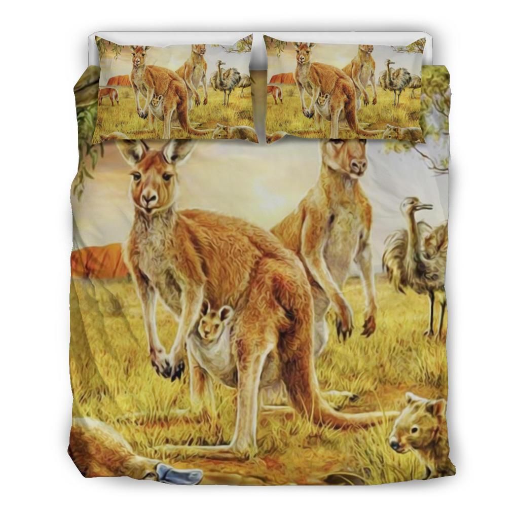 Australia Kangaroo Duvet Cover Set Uluru