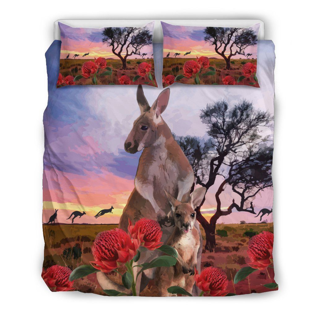 Australia Kangaroo Duvet Cover Set Waratah