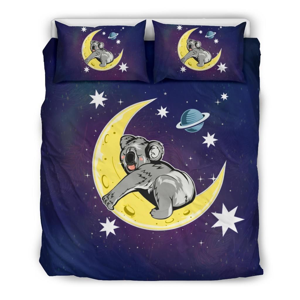 Australia Koala Duvet Cover Set Sleeping On The Moon