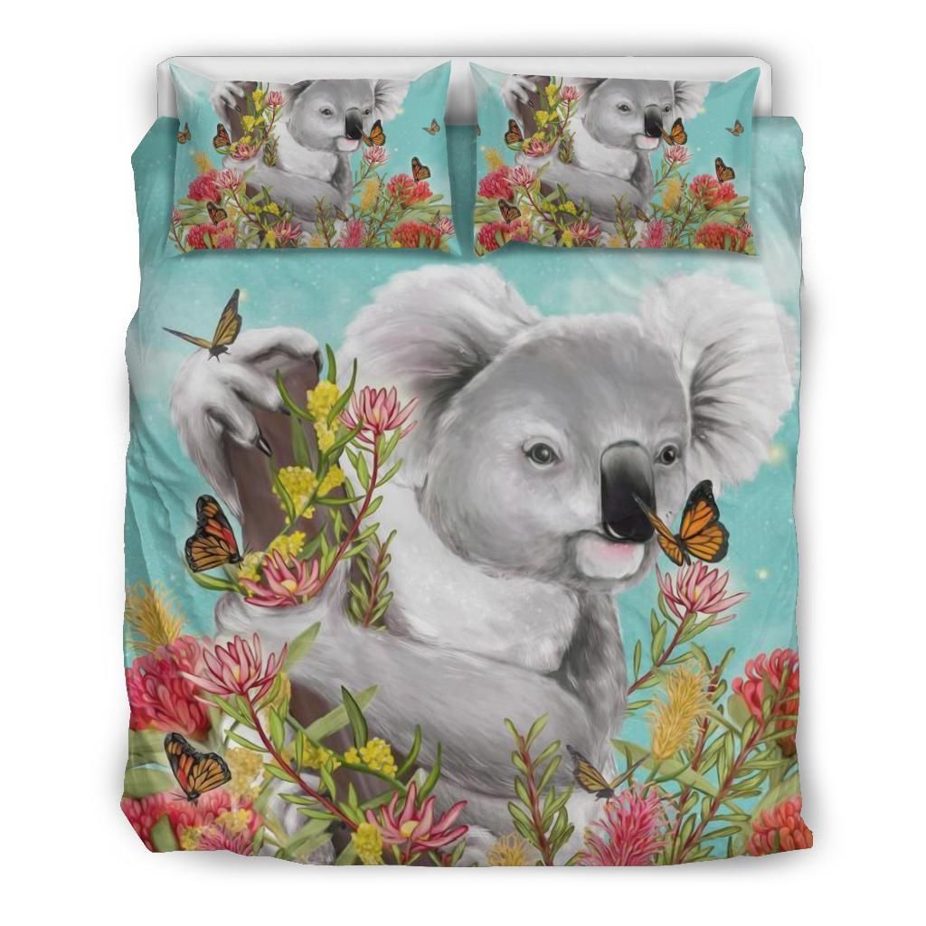 Australia Koala Duvet Cover Set With Waratah Flower