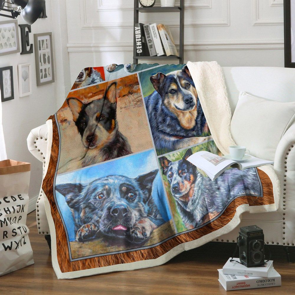 Australian Cattle Dog Sherpa Fleece Blanket