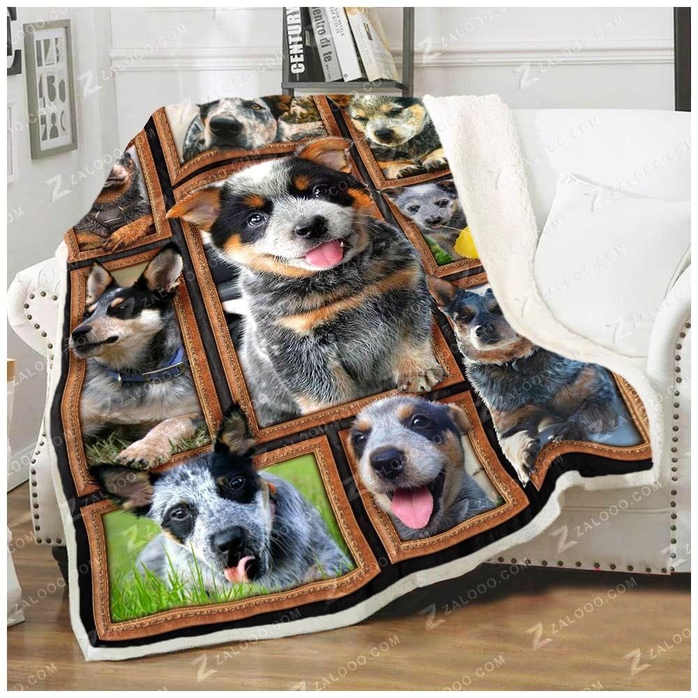 Australian Cattle Dog Sherpa Fleece Blanket