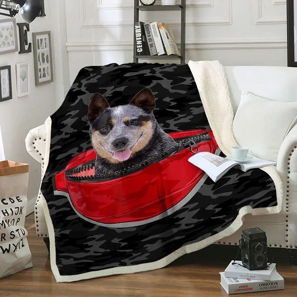 Australian Cattle Dog Sherpa Fleece Blanket