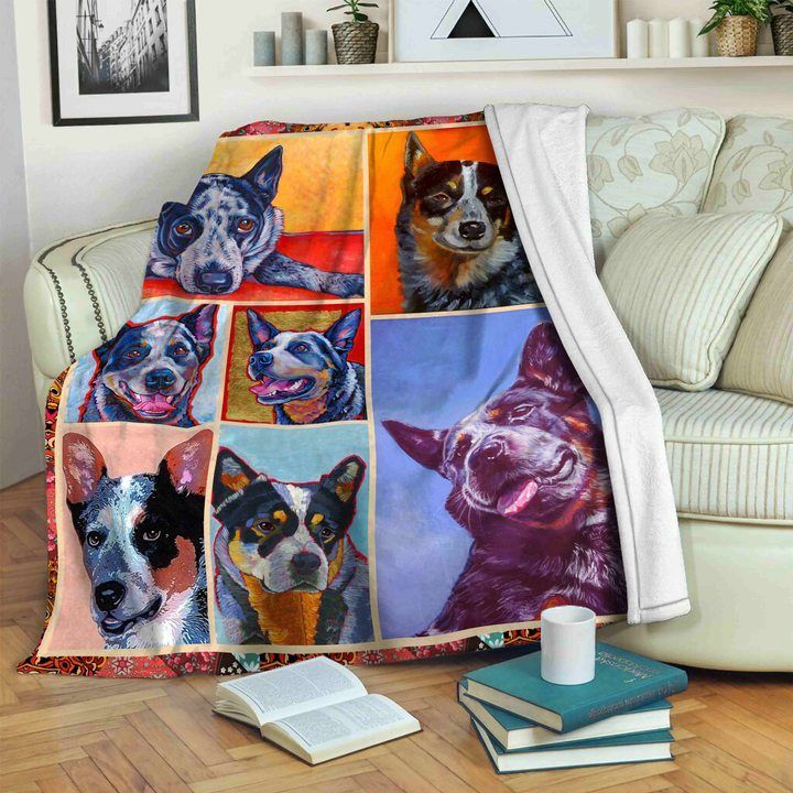 Australian Cattle Dog Sherpa Fleece Blanket