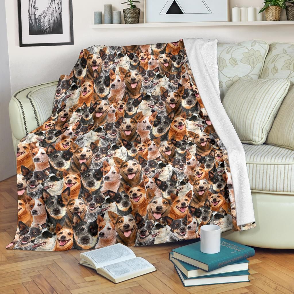 Australian Cattle Dog Sherpa Fleece Blanket