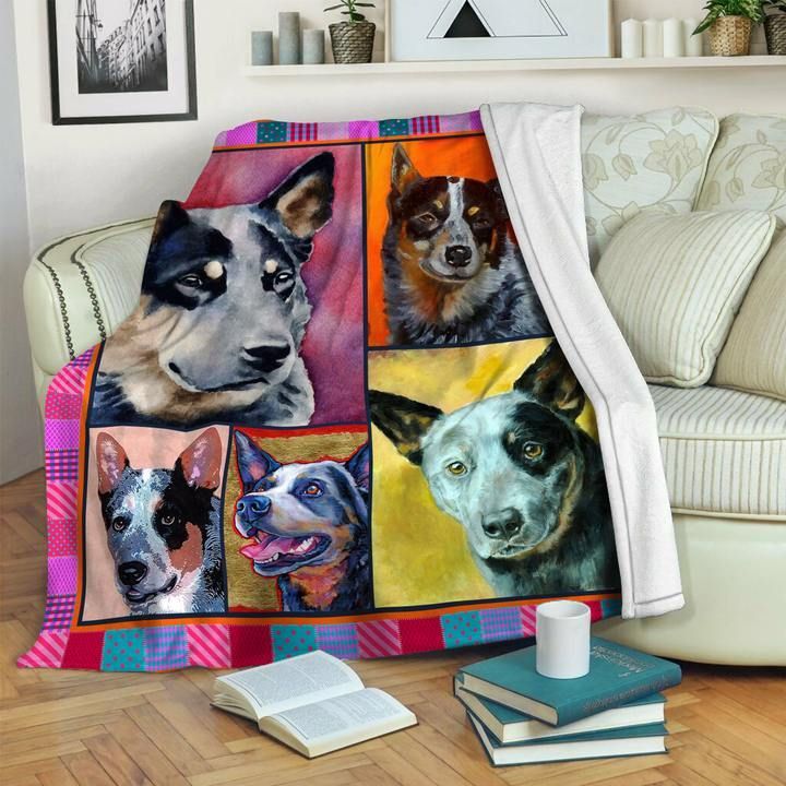 Australian Cattle Dog Sherpa Fleece Blanket