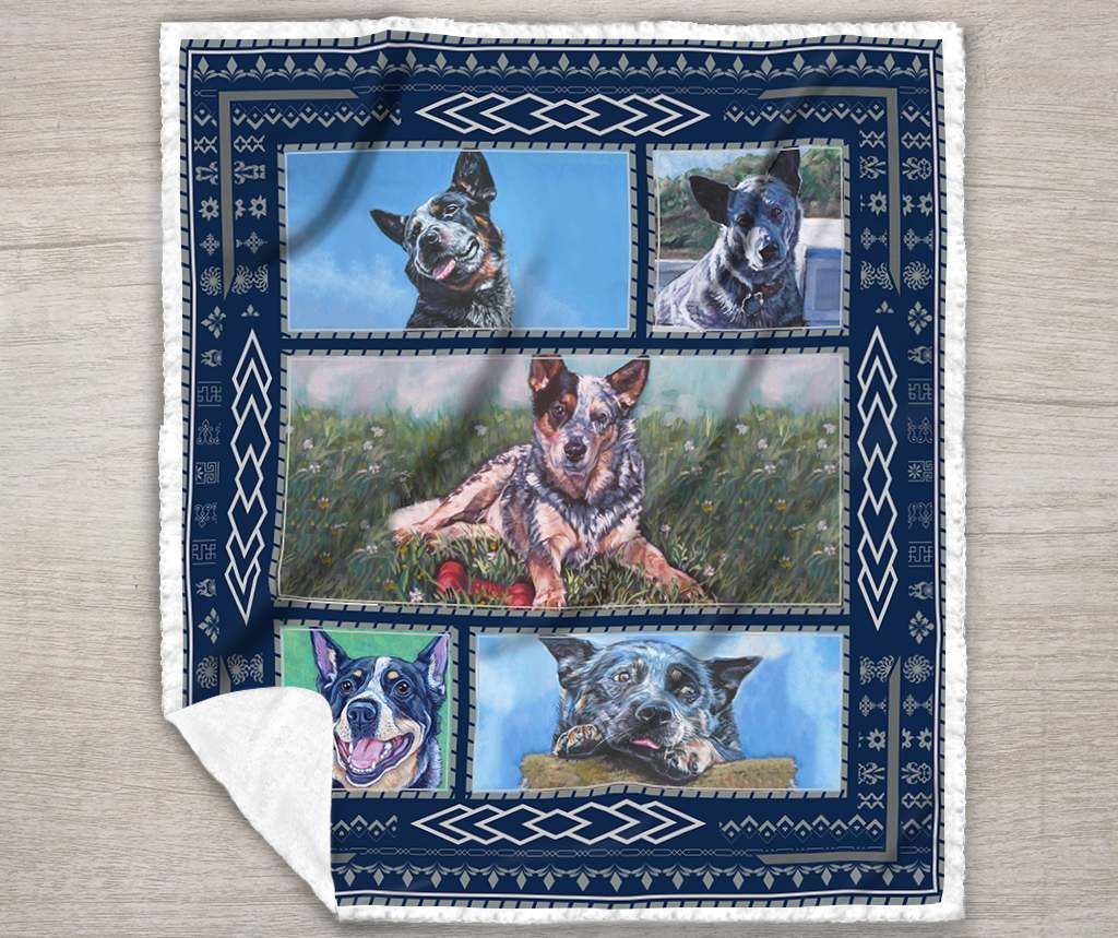 Australian Cattle Dog Sherpa Fleece Blanket