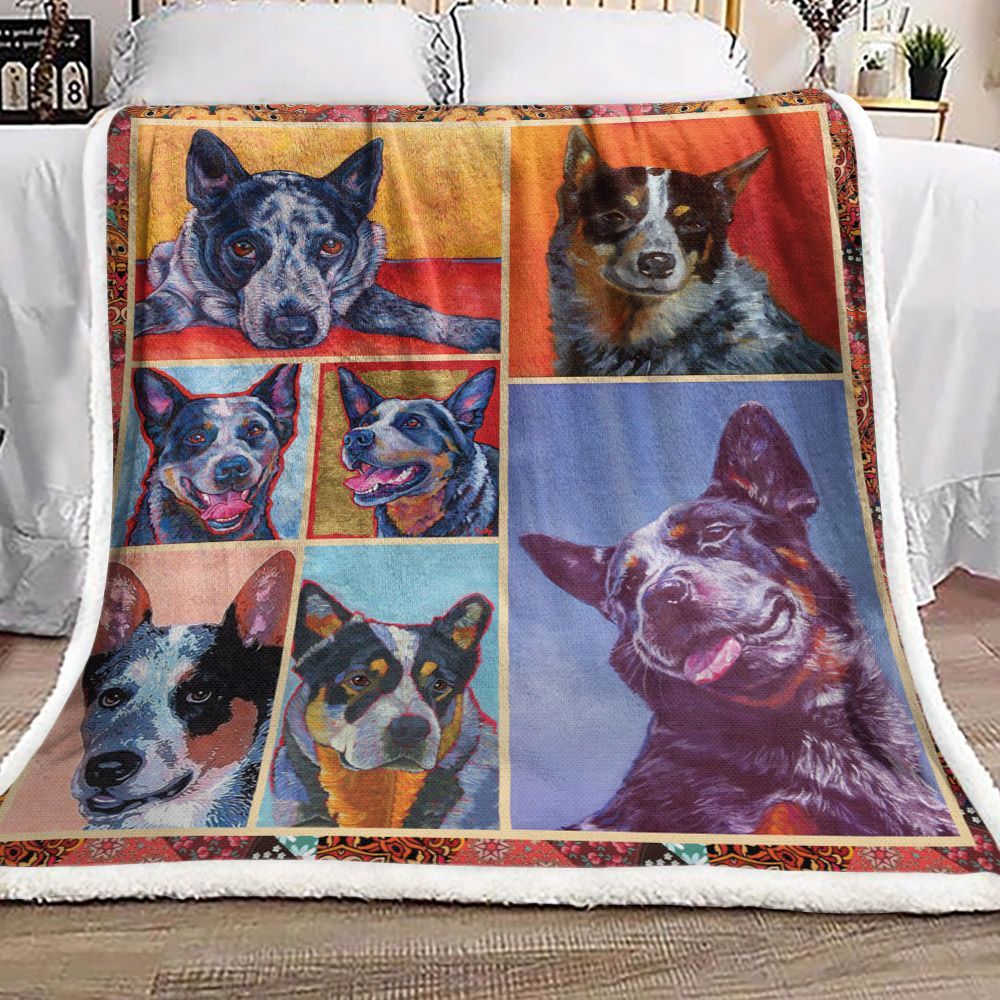 Australian Cattle Dog Sherpa Fleece Blanket