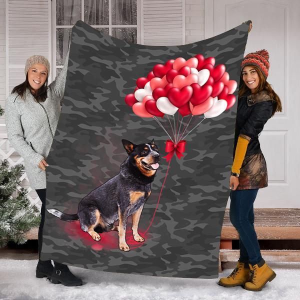 Australian Cattle Dog Valentines Day Sherpa Fleece Blanket