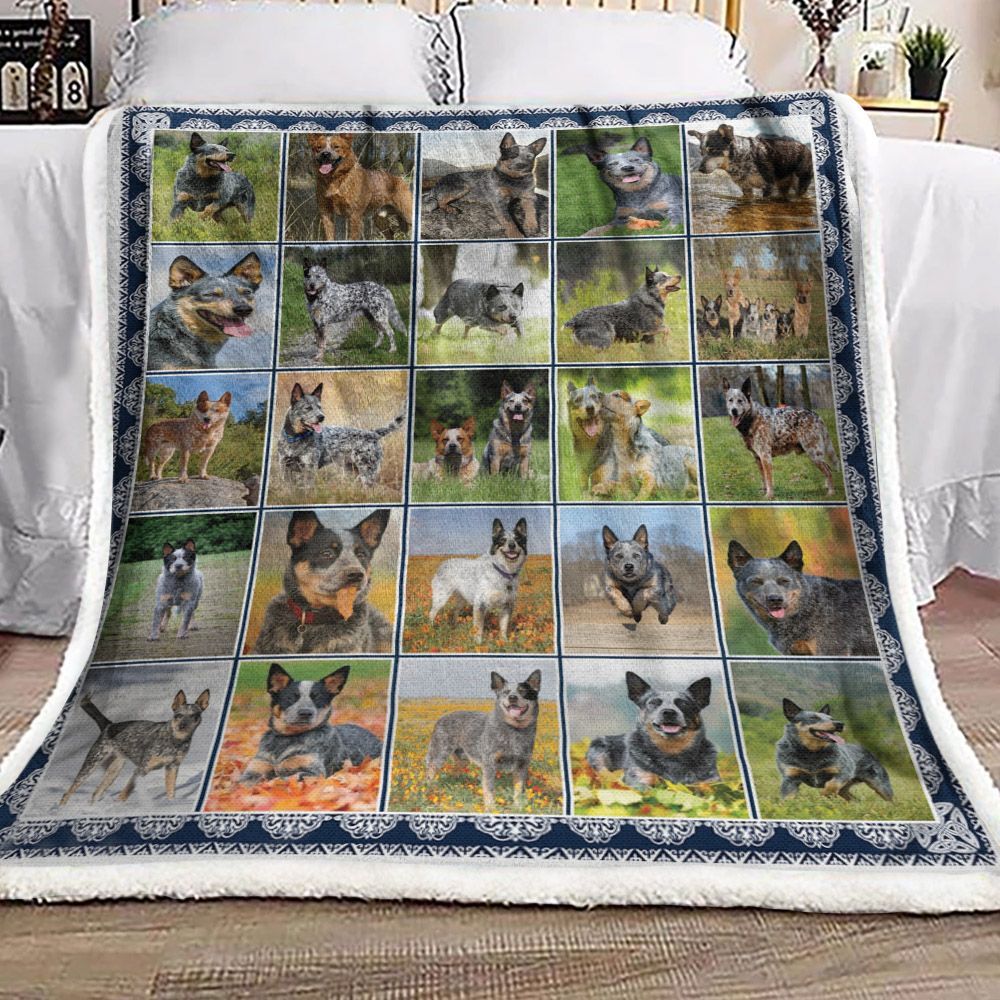 Australian Cattle Dog Sherpa Fleece Blanket