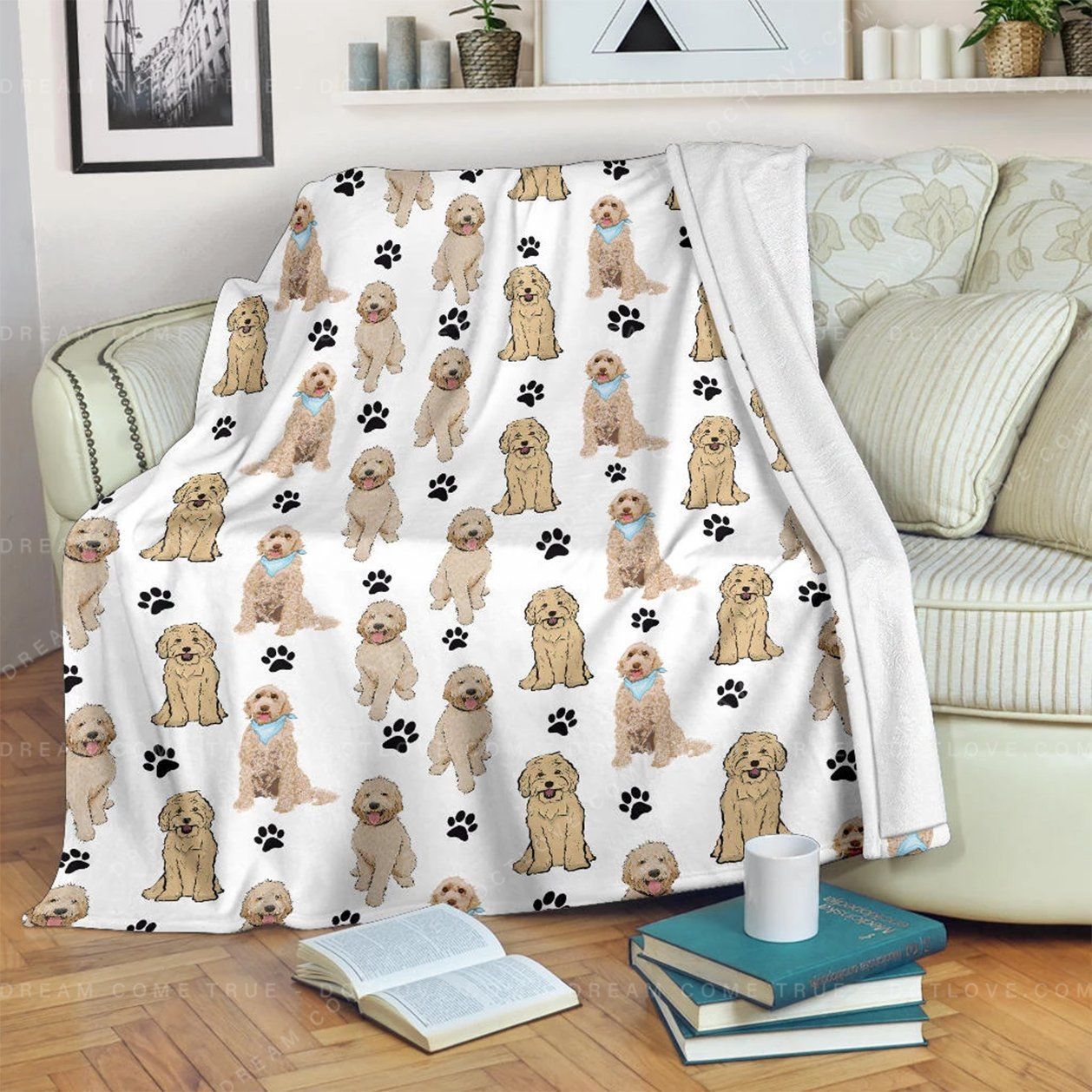 Australian Cobberdog Paw Sherpa Fleece Blanket