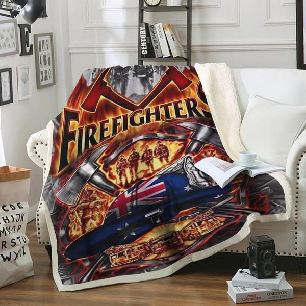 Australian Firefighter Sherpa Fleece Blanket