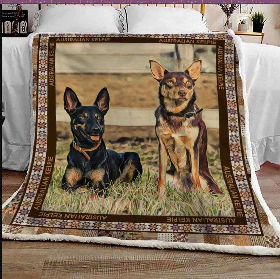 Australian Kelpie Sherpa Fleece Blanket