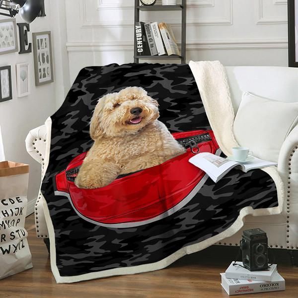 Australian Labradoodle Dog Sherpa Fleece Blanket