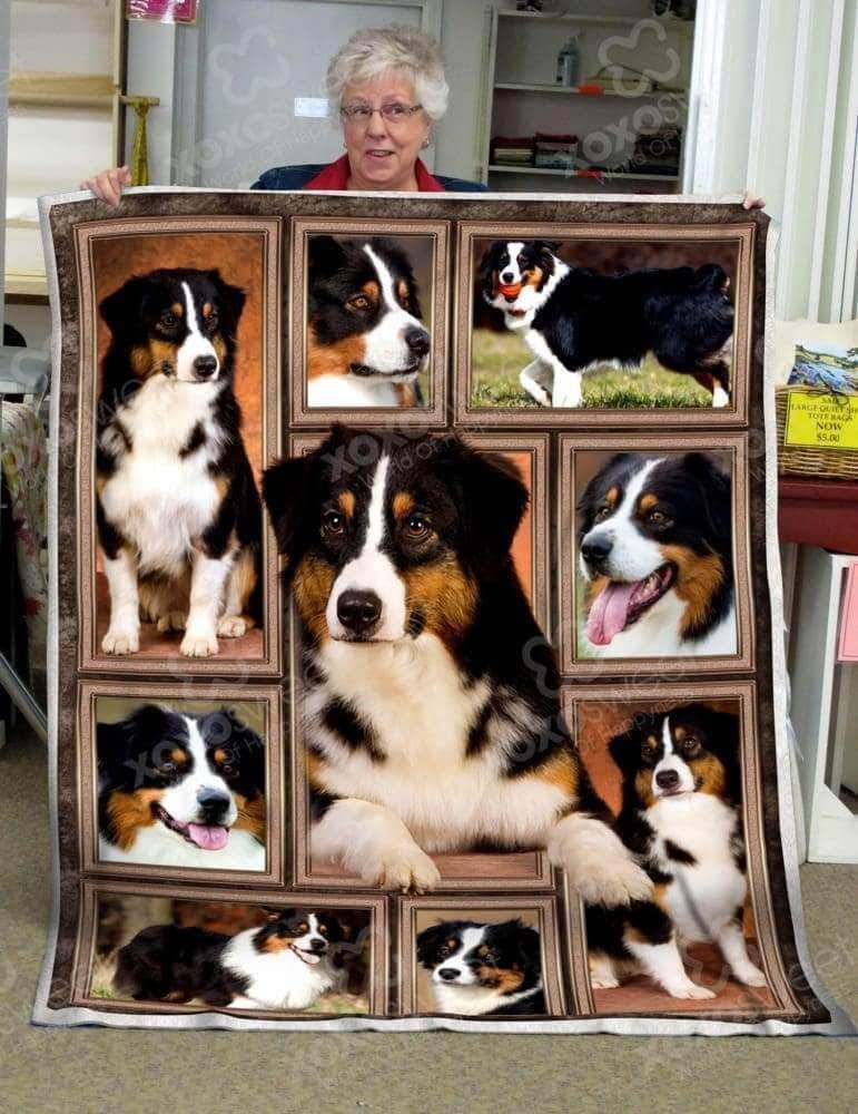 Australian Shepherd Sherpa Fleece Blanket